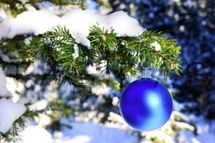Blue Christmas Ornament for Festive Branding