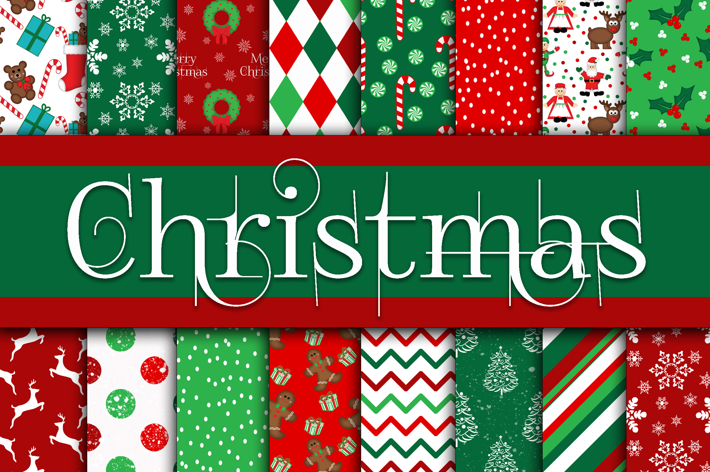 Christmas Digital Paper Patterns