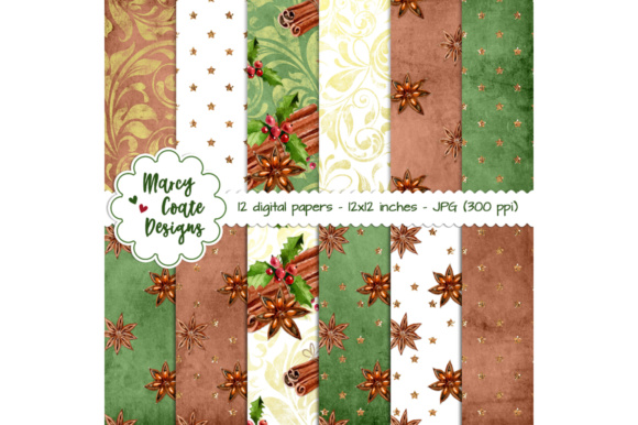 Christmas Spice Backgrounds: A Festive Pattern for Branding