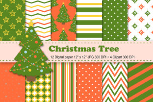 Christmas Tree Digital Paper for Seasonal Design