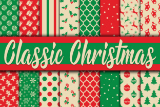 Classic Christmas Digital Paper for Backgrounds