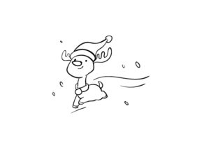Cute Reindeer Christmas Illustration for Crafts