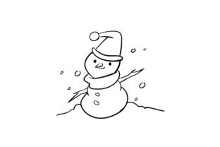 Cute Snowman Christmas Illustration for Crafts
