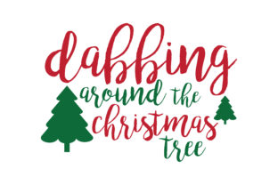 Dabbing Around the Christmas Tree SVG Cut for Crafts