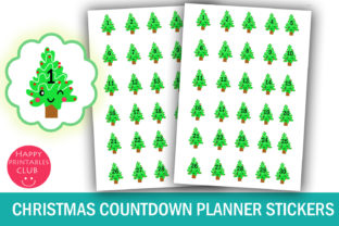 Kawaii Christmas Countdown Planner Stickers for Crafts